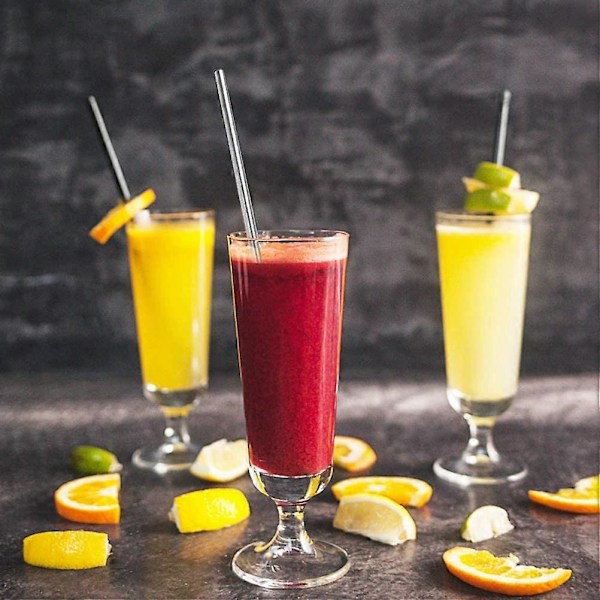 8 Återanvändbara Sugrör i Rostfritt Stål, Hjärtformad Cocktailsked för Kaffe, Smoothies, Milkshakes, med 2 Rengöringsborstar