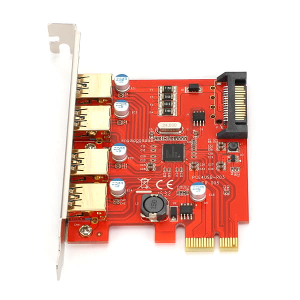 USB3.0 Udvidelseskort 4-Port Adapterkort med SATA Strømport til NEC Master Control D720201