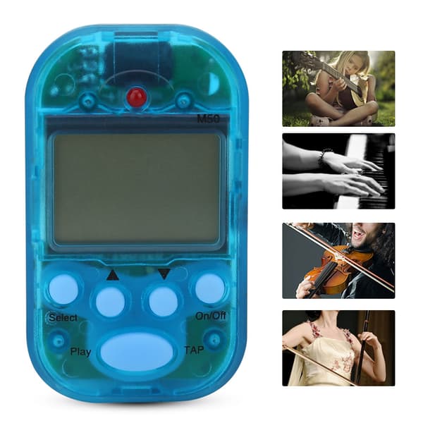 Mini Digital Beat Tap M50 Tempo Metronom Klips Musikkinstrumenter (Blå)