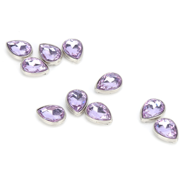 10 stk. Rhinestones Patchable Stilfuld Lys Stærkkantet Klo Rhinestone til DIY Håndlavet DekorationLyse Lilla