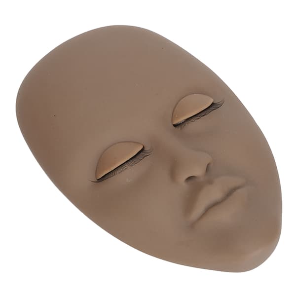 Vipper Mannequin Hode Øyenvippe Mannequin Hode Vippe Forlengelse Trening Praksis med 3 Par Avtakbare Dobbeltlag Øyelokk Kaffefarge