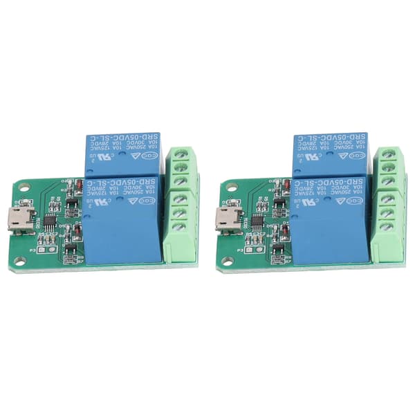 2 stk. relémodul 2 kanaler 5V Plug and Play USB PC Intelligent kontroll elektrisk relé