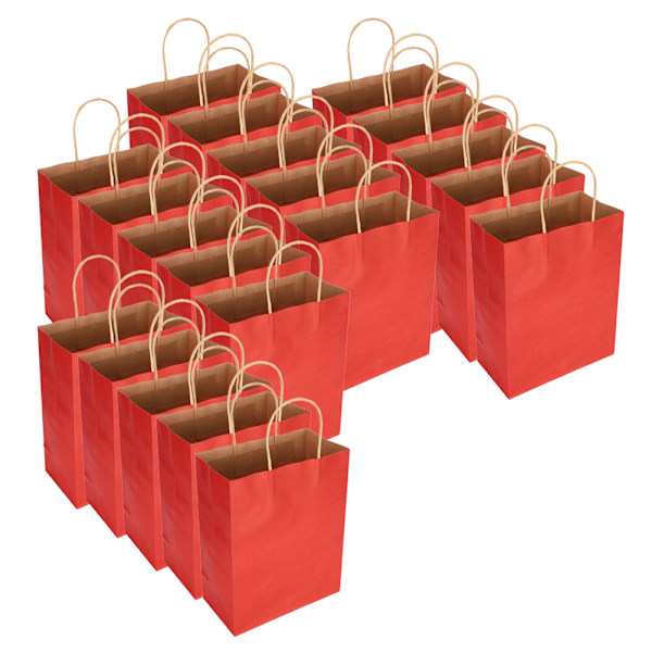 Miljövänlig bärbar kraftpåse Butik Kläderförpackning Presentpåse (M 21 x 11 x 27,5 cm)(Mörkröd)