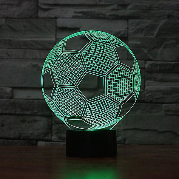 3D Illusion Fotboll Nattlampa för Barn Fjärrkontroll 16 Färgväxlande Lampa Rum Dekoration Presenter för Pojkar och Flickor