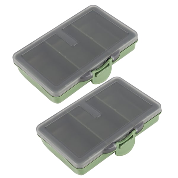 2 st fiskekrok bete gadget låda mini PP förvaringslåda fodral för fiskeutrustning tillbehör 3 fack