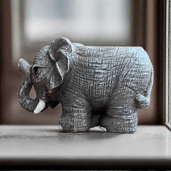 Söt Elefant Blomkruka i Resin Ger Välstånd Elefant Blomkruka Köttig Blomkruka
