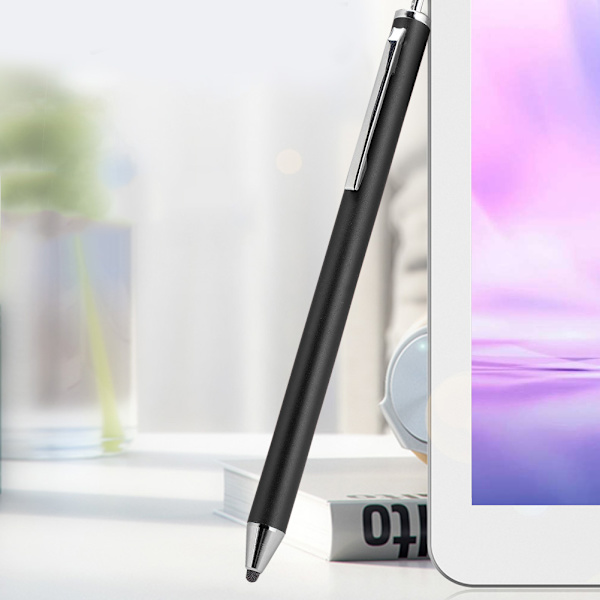 Stylus med stoffhode for Samsung Tab/LG/Huawei/Xiaomi-smarttelefoner og nettbrett for iPad 2018 (svart)