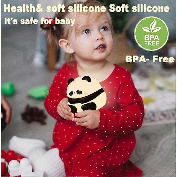 Sød Panda Natlampe, LED Squishy Nyhed Dyre Natlampe, 3 Niveauer Dæmpbar Børnelampe, Panda Huahua_SZXM