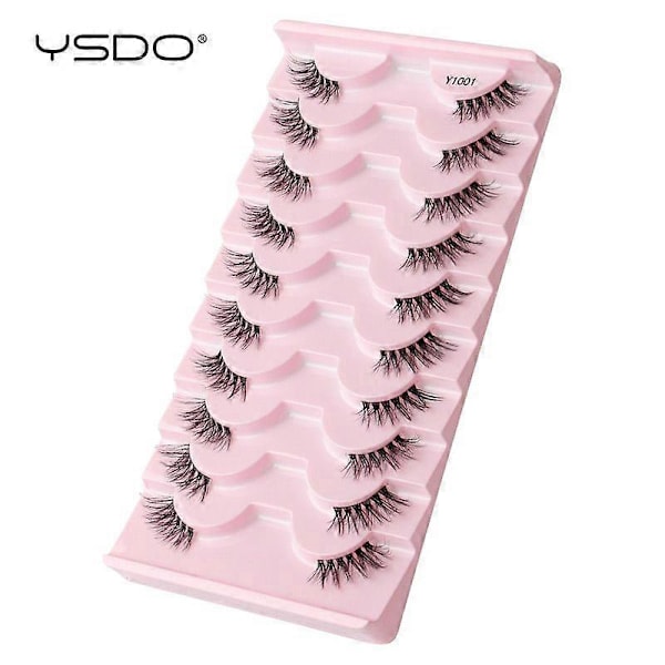 YSDO 5/10 Par Naturlige Lange 3D Mink Kunstige Øjenvipper Makeup Bløde Halve Vipper Håndlavet Combo 10parY1001
