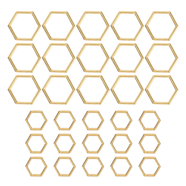 30 st hexagonala stickstygnsmarkörer Platteringsprocess Blekningsresistent zinklegering för DIY Craft Gold