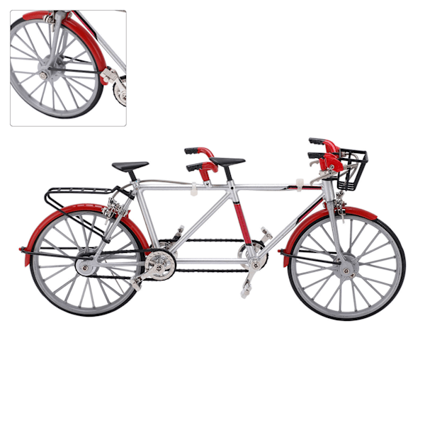 Tandem Mini Cykelmodell Hög Simulering Utsökta Detaljer Legering Cykelmodell för Hemmakontor Skrivbordsdekorationer Gåvor