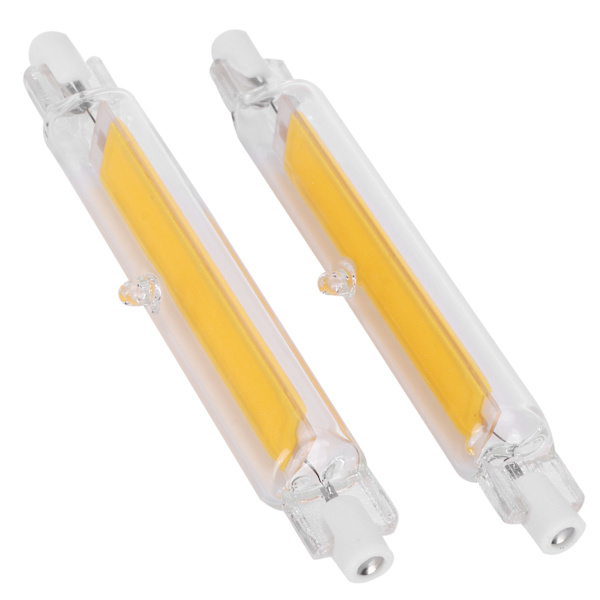 2 stk. R7S pære COB 15W dobbeltsidet lyskilde 118mm projektør tilbehør 220V varm hvid 3000K