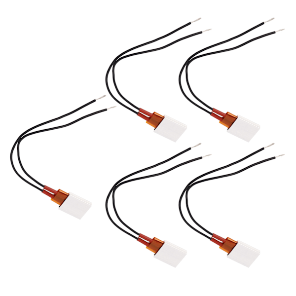 5 stk PTC varmeplade keramisk termostatisk aluminium PTC varmeelement 70℃ sort kabel 12V