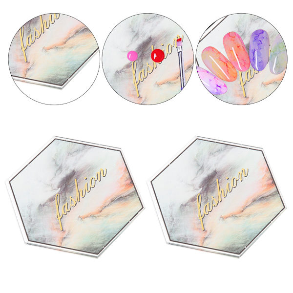 Nail Art Plade Display Stand Practice Display Neglepolering Blanding Manicure Maling PlateSexangle