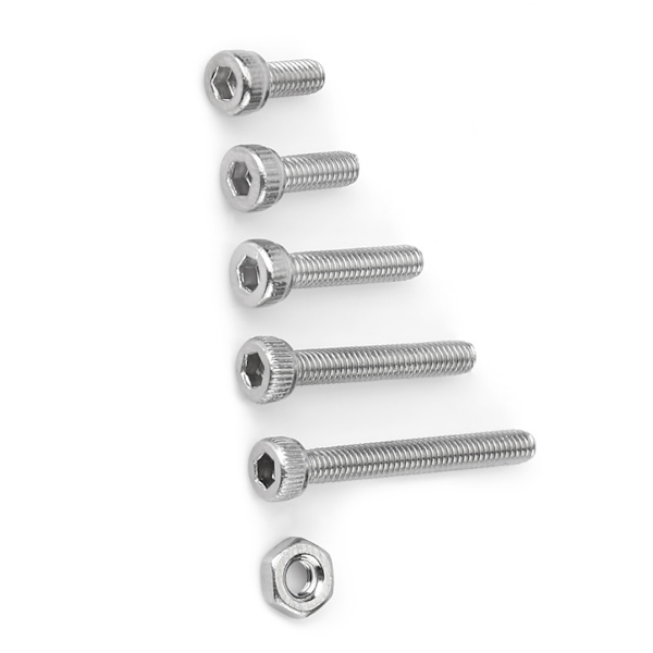 210 stk. M2.5 Rustfrit Stål SS304 Hex Socket Cap Head Skruer og Møtrikker Sortimentsæt