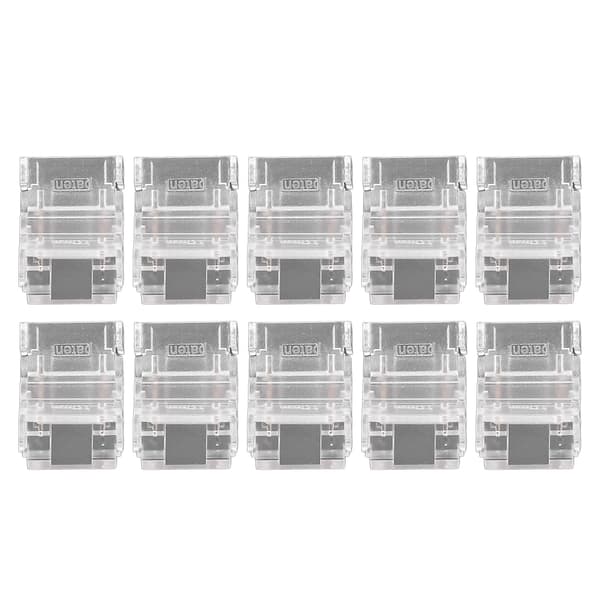 10 stk. 2-benede 10 mm LED-strip-stik Strip til Strip Hurtigforbindelse Loddefri LED-strip-lys-stik