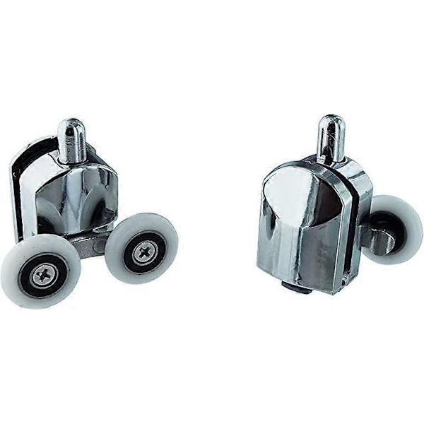 23mm Dusjdør Hjul Ruller Topp og Bunn (4-pakning) Sink Legering - Krom - Leveres med Skrape