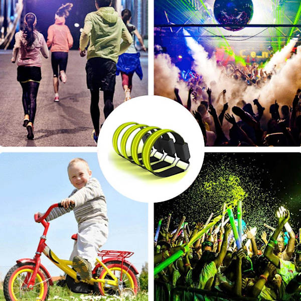 1 stk lysende armbånd USB-reflekterende armbånd for utendørs jogging og løpesport