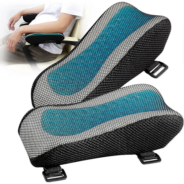Kontorstol, Gamingstol Armlenebeskyttere, Kjølegel og Memory Foam 2 stk
