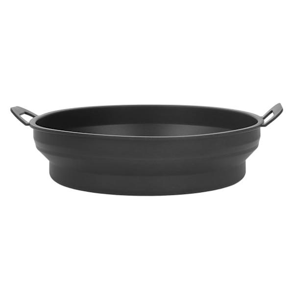 Foldbar Frituregryde Silikone Liner Fødevarekvalitet Høj Temperaturbestandig Rund Frituregryde Silikone Gryde Sort Diameter 19CM