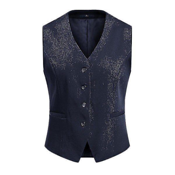 Formell V-hals Vest for Kvinner | Ensfarget | XL | Blå