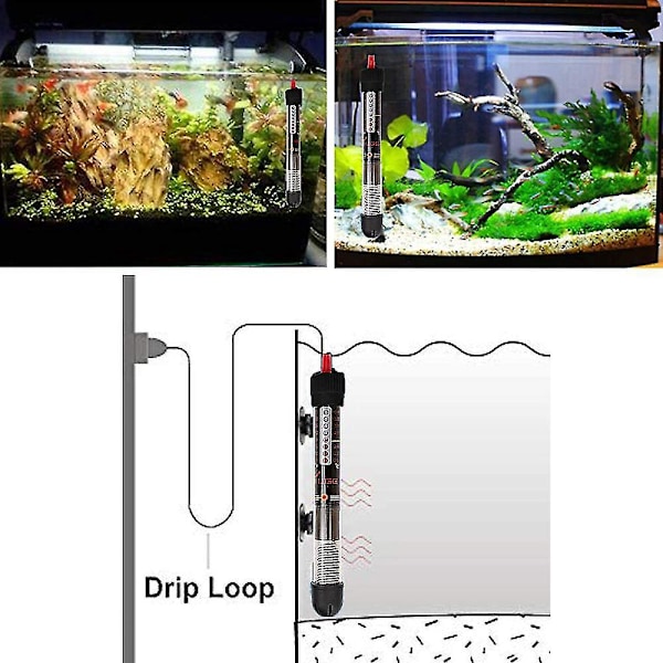 Akvarievärmare Fisk Tank Nedsänkbar Värmare Sköldpadda Värmestav Med Temperaturdisplay Extern Temperaturkontroller 100W