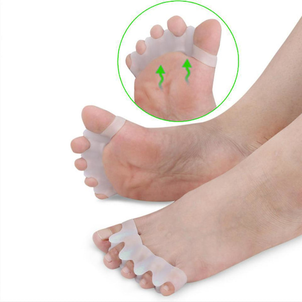 Silikone Tåseparatorer til Hallux Valgus og Hammertå Relief - 5 Par til Korrekt Justering