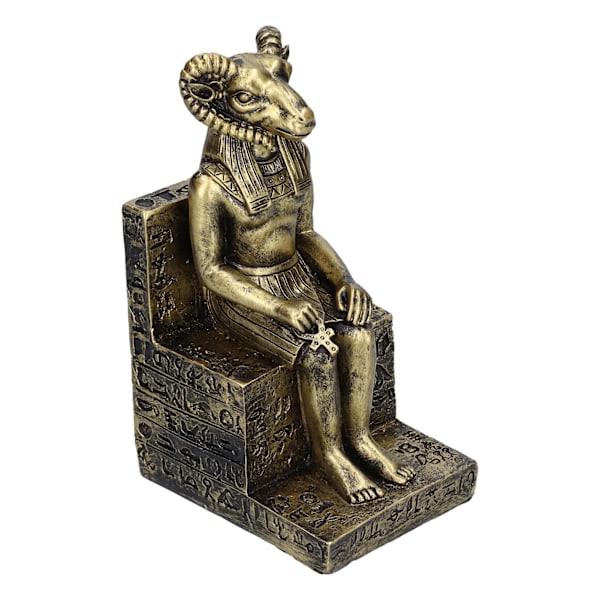 Egyptian Gods Figurine Durable Resin Wear Resistant Clear Texture Exquisite Workmanship Egyptian Sheep Statue(Gold (SCS-V077-A1) )