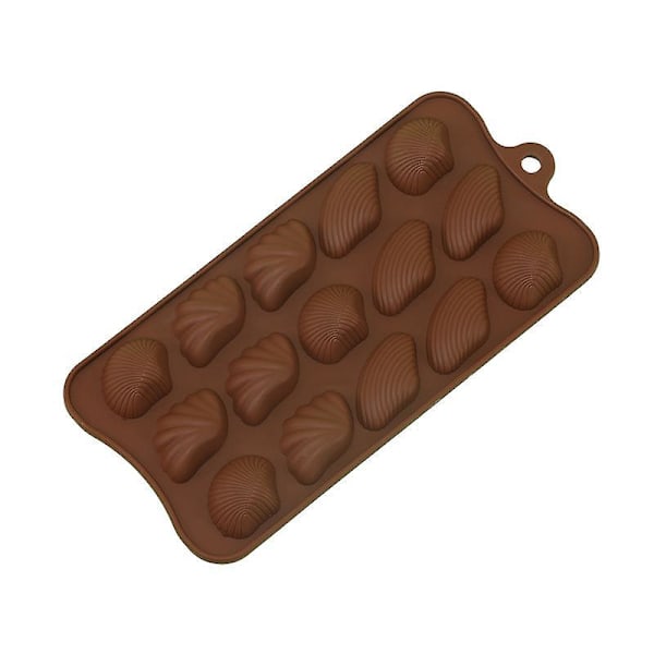 Silikon Chokoladeform Sæt af 4 Non-stick 15 Hul Skalleform Fødevarekvalitet Slik Geleform