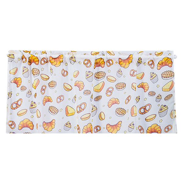 Cartoon Printing Bread Pattern Curtain Short Curtain for Bedroom Kitchen Cabinet Decoration