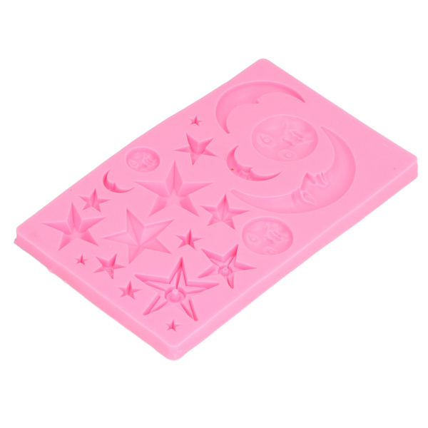 Sol Måne Stjerne Kage Fondantforme Silikone Cupcake Dekorationsforme til budding is