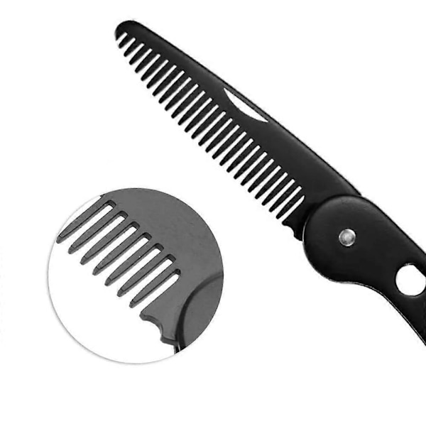 Vikbar skäggkam i rostfritt stål, portabel multifunktionell antistatisk kam för män mustaschstyling