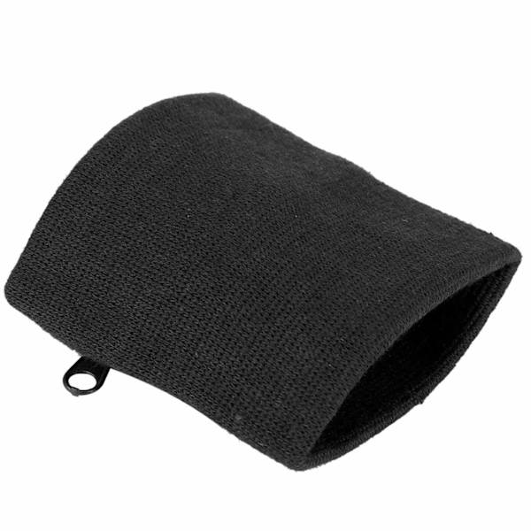 Unisex Armband Myntnycklar Förvaring Dragkedja Ficka Sport Handledsplånbok Gym Löpning (svart)