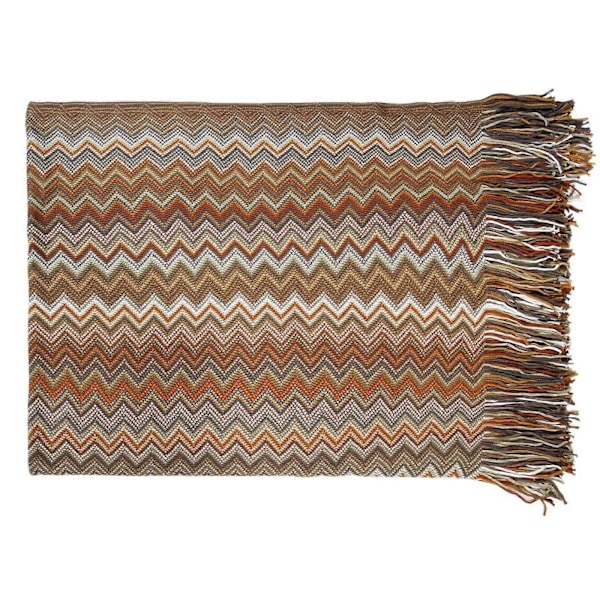 Bohemisk Stickad Pläd Filt Nordisk Stil Pläd med Toppar, Akryl Stickad Pläd Dekorativ för Soffa Stol Säng Divan 127 * 152cm, gul