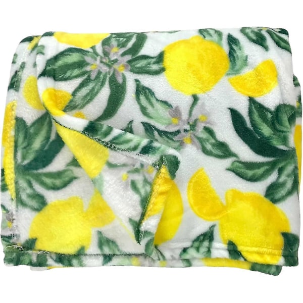 Love Those Lemons Plädar: Mjuk Plysch Accent För Soffa Fåtölj Säng Sovsal Eller Resa 80*60 tum