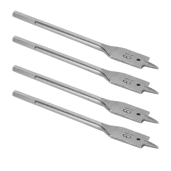 4 stk. Spade Bor Bitsæt Paddle Fladt Bit Højkarbonstål Træbearbejdning Håndværktøj Hardware 19mm