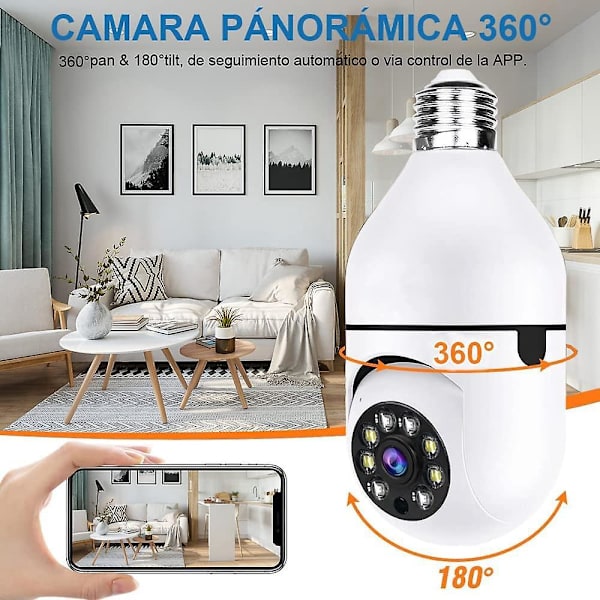 Kotivartiointikamera - HD Langaton WiFi, 360 Asteen Panoraamanäkymä, Älykäs Liikkeenilmaisin, Etäkatselu