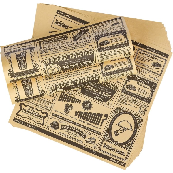 Non-stick pergamentpapirark - 200 antal, 22*22 cm, madindpakning, engangs, køkkenvokspapir, ideel til grøntsager