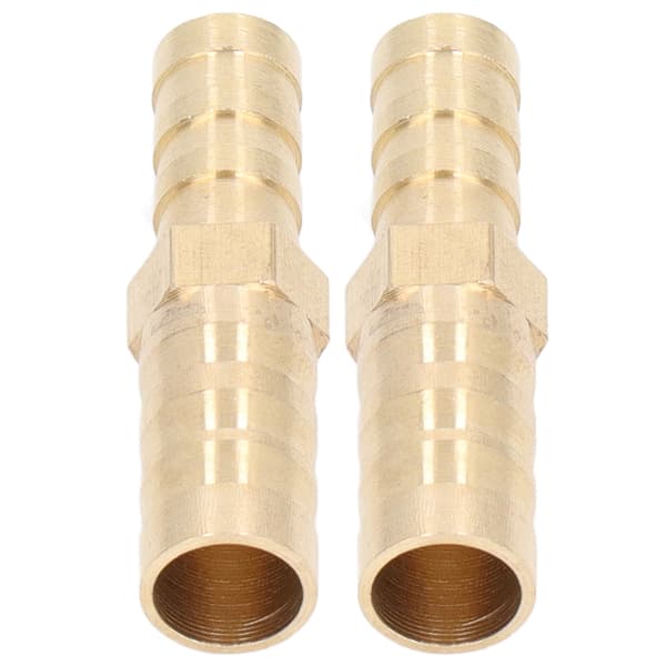 2 stk. Barbed Fitting Splicer Messing Slange Studs Reducer Hex Reducerende Studs Connector 10mm(3/8in) til 8mm(5/16in)
