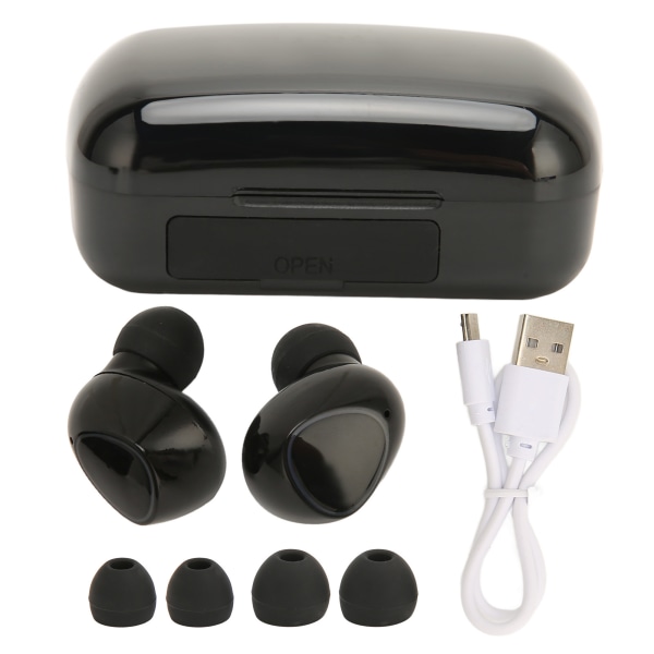 Bluetooth hörlurar brusreducerande IPX7 vattentät stereo bas trådlös hörlur med case för sportkörning