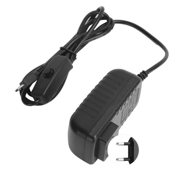 Power för Raspberry Pi 5V 3A med strömbrytarknapp integrerad mikro USB adapter 100-240VEU-kontakt