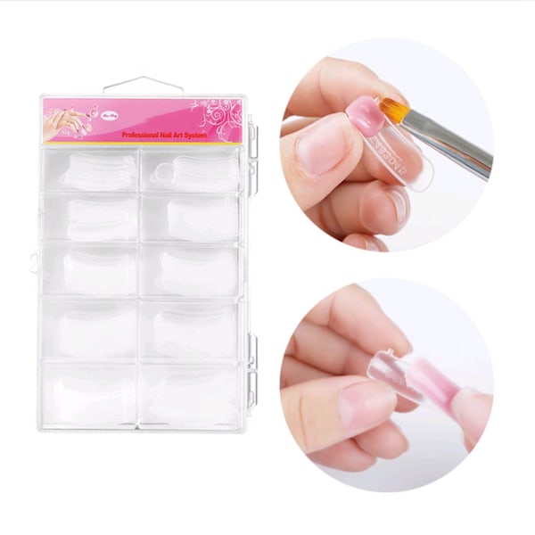 100 st Transparent Nail Form Quick Building Gel Form Tips Nagelförlängning gör-det-själv manikyrverktyg