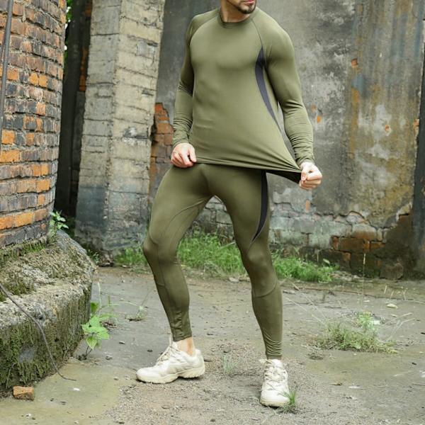 Utomhussport Long Johns Thermal Wear Underkläder Topp och byxor 2-delad Set Snabbtorkande Närpassning(XXL)