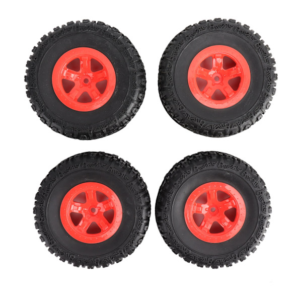 4 stk. RC-hjul og dekk for RC Short Course Truck-dekk for Traxxas SLASH 1/10 RC-bil, rød