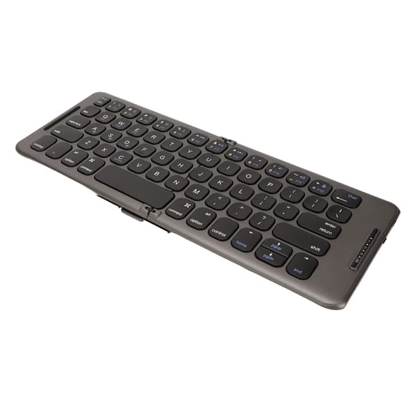 Sammenfoldeligt trådløst tastatur 65 taster sort bærbart mini ultratyndt foldbart tastatur til bærbare computere tablets smartphones
