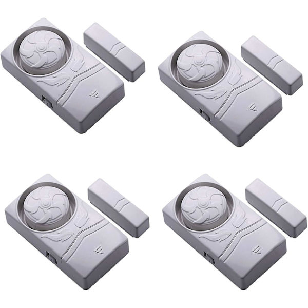 Trådlöst Hem Säkerhetslarm med Magnetiska Sensorer för Dörrar och Fönster 110db Hög Pool Dörrlarm Set med 4