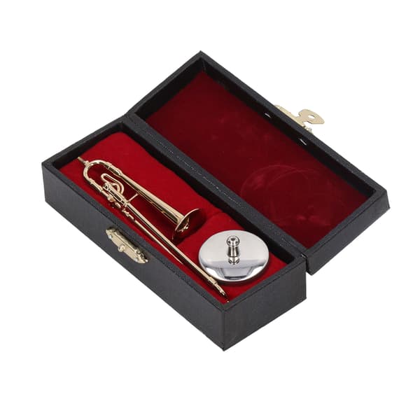 Dukkehus Trombone Model Simulation Messing Forgyldt Miniature Dukkehus Instrumenter Model til Dukkehus Tilbehør