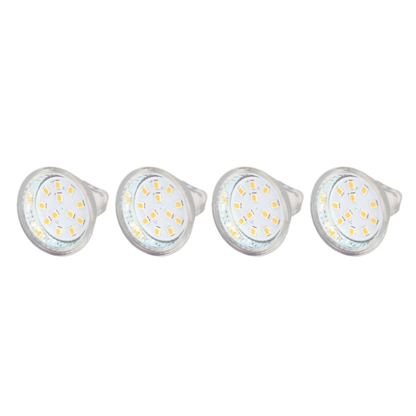 4kpl MR11 12LED-lamppu 2W 300LM spottilamppu Double Pin Base vaaka lamppu Lämmin valkoinen 3000K