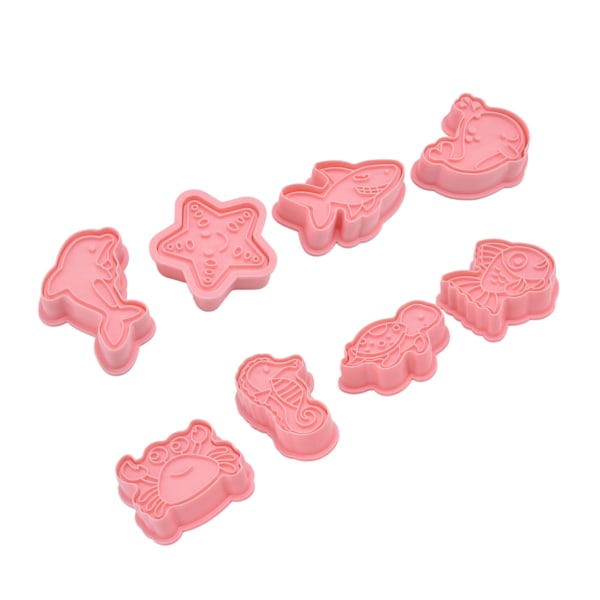 Plastik Cookie Cutters Havdyr Mønster 3D Tegneserie Bage Pressbar Form til Køkken Bagværk