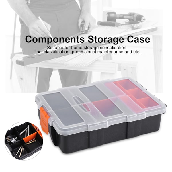 To-lags plastik Heavy duty Komponenter Opbevaringsboks Case Organizer Små dele Værktøjskasse